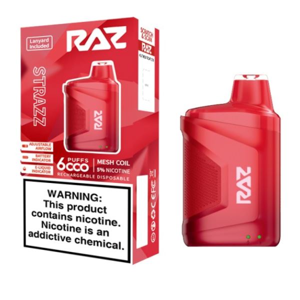 RAZ CA6000 Disposable | 6000 Puffs | 10mL | 50mg Strazz with Packaging