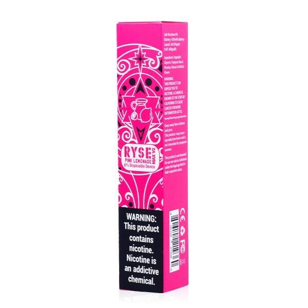 Ryse Max V2 Disposable E-Cigs (Individual) pink lemonade packaging