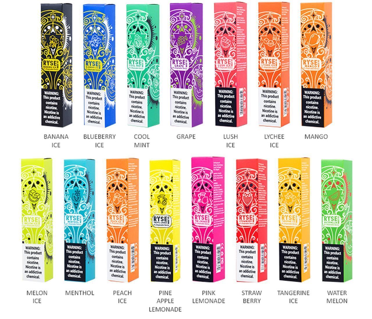Ryse Max V2 Disposable E-Cigs (Individual) group photo
