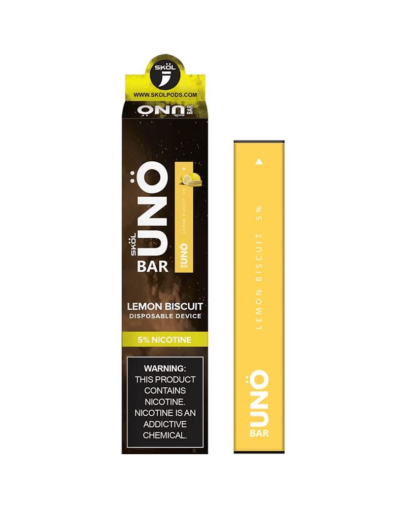 SKOL | UNO Bar Disposable 5% Nicotine (Individual) lemon biscuit with packaging