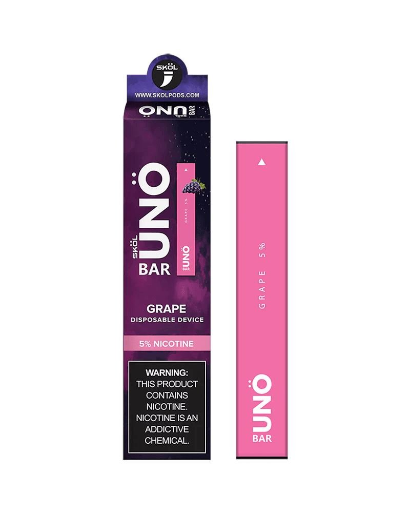 SKOL | UNO Bar Disposable 5% Nicotine (Individual) grape with packaging