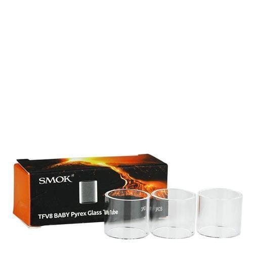 SMOK TFV8 Baby Replacement Glass Tube (PACK OF 3) with packaging