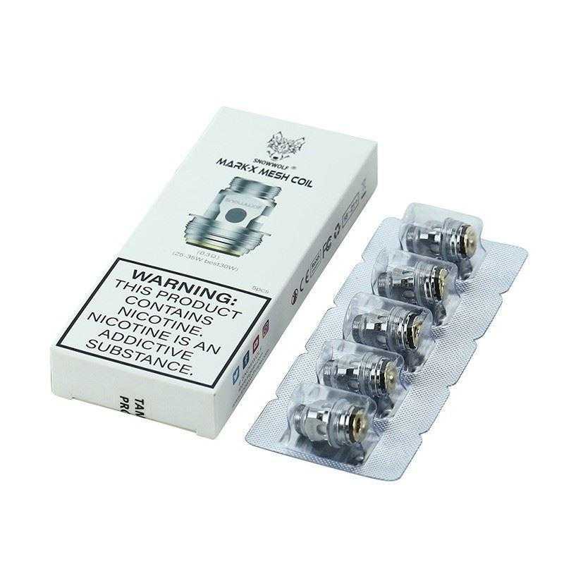 SnowWolf Mark Tank Coils (5-Pack) with packaging