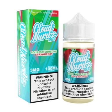 Sour Watermelon Strawberry Iced by Cloud Nurdz TFN 100ml with Packaging