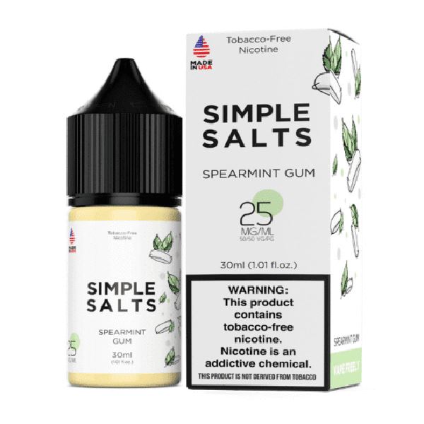 Spearmint Gum by Simple Salts E-Liquid with Packaging