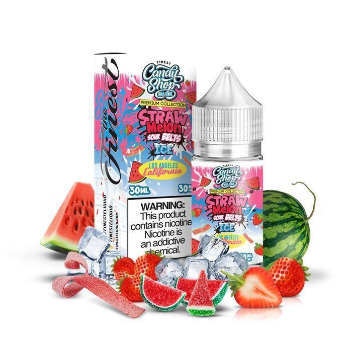 Straw Melon Sour Belts Menthol by Finest SaltNic 30ML with packaging