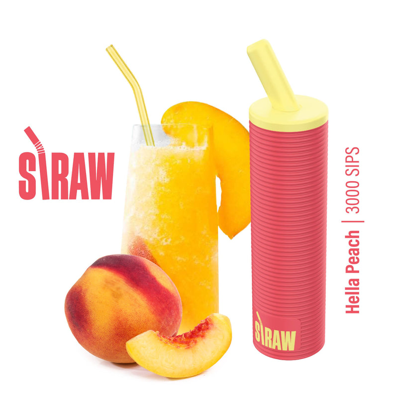 Straw Vape Disposable | 3000 Puffs | 8mL | 50mg Hella Peach