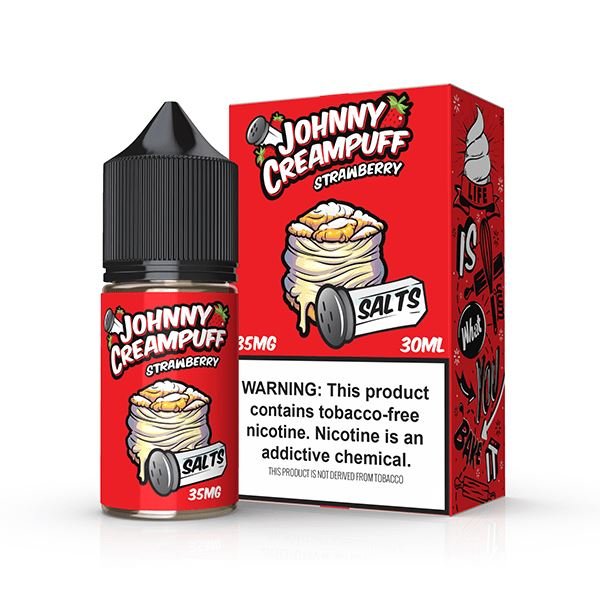 Strawberry by Tinted Brew Johnny Creampuff TFN Salts Series 30mL with Packaging