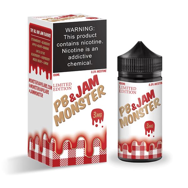 Strawberry PB&J by Jam Monster E-Liquid with packaging