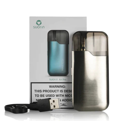 Suorin Air Pro Kit | 18w Silver with packaging and chord