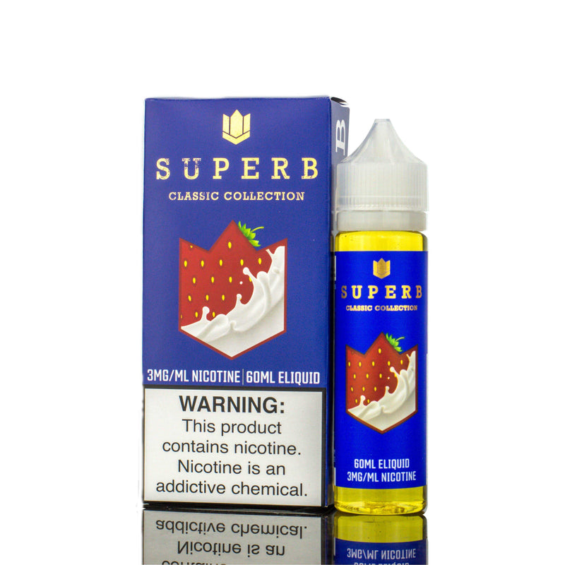 SUPERB CLASSIC COLLECTION 60ML eLiquid Strawberry milk with Packaging