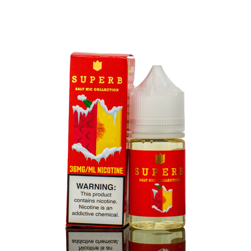 SUPERB SALT NIC COLLECTION | Lychee Peach Iced 30ML eLiquid with packaging