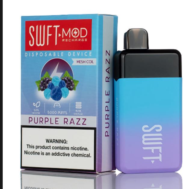 SWFT Mod Disposable | 5000 Puffs | 15mL purple razz with packaging