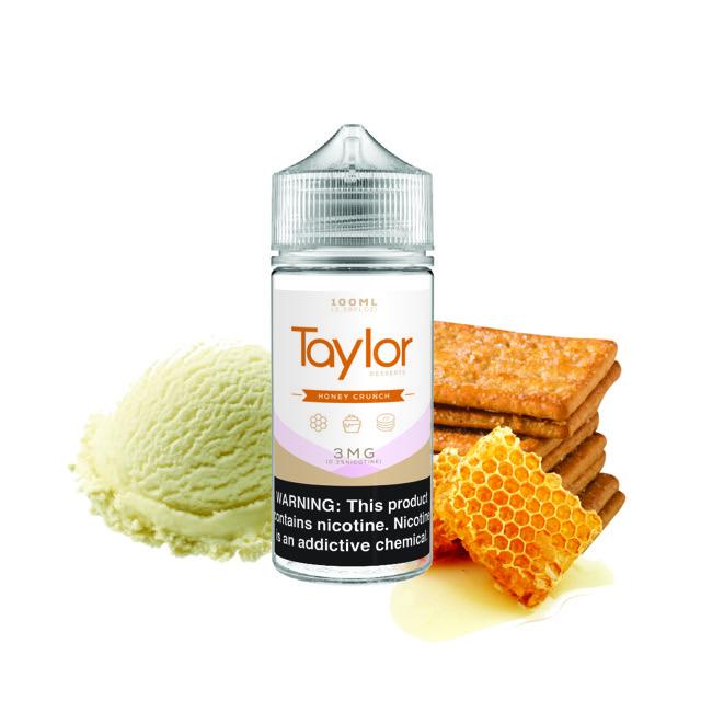 Honey Crunch by Taylor Desserts 100ml bottle with background