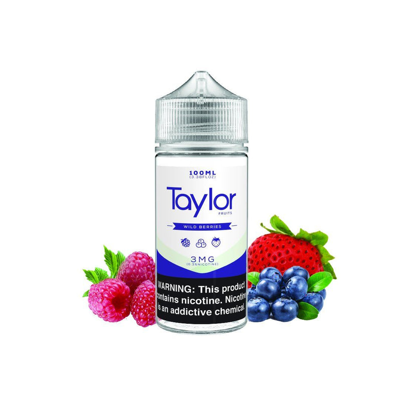  Wild Berries by Taylor Fruits 100ml bottle with background