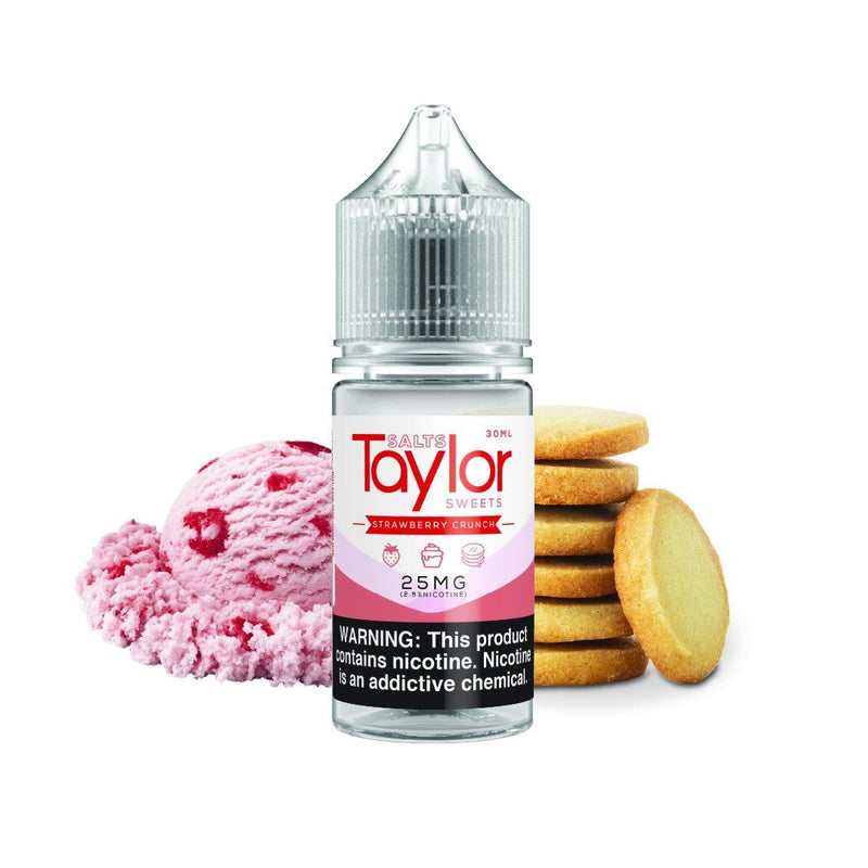  Strawberry Crunch by Taylor Salts 30ml bottle with background