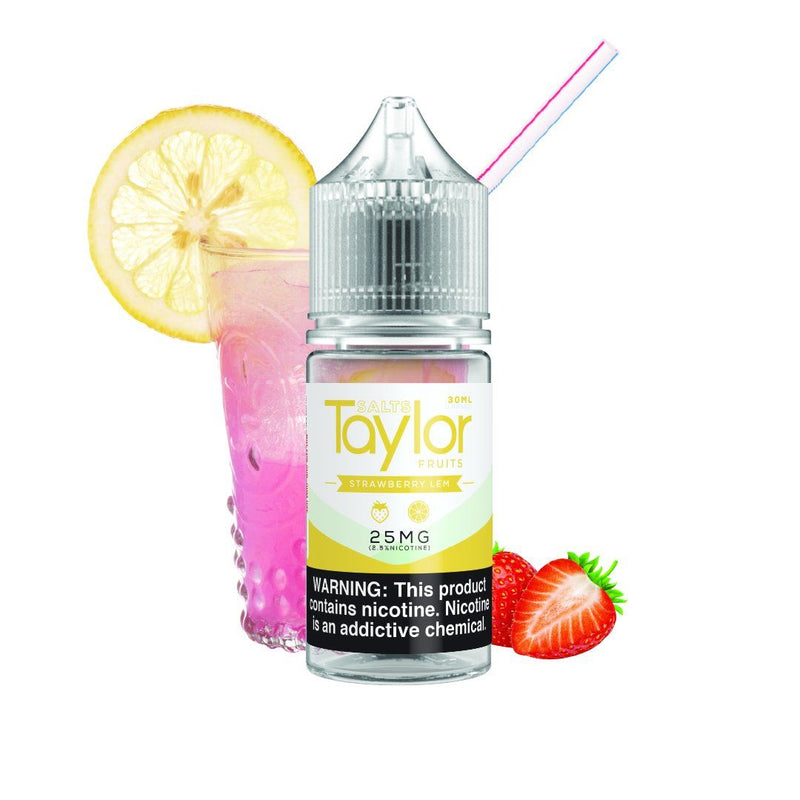  Strawberry Lem by Taylor Salts 30ml bottle with background