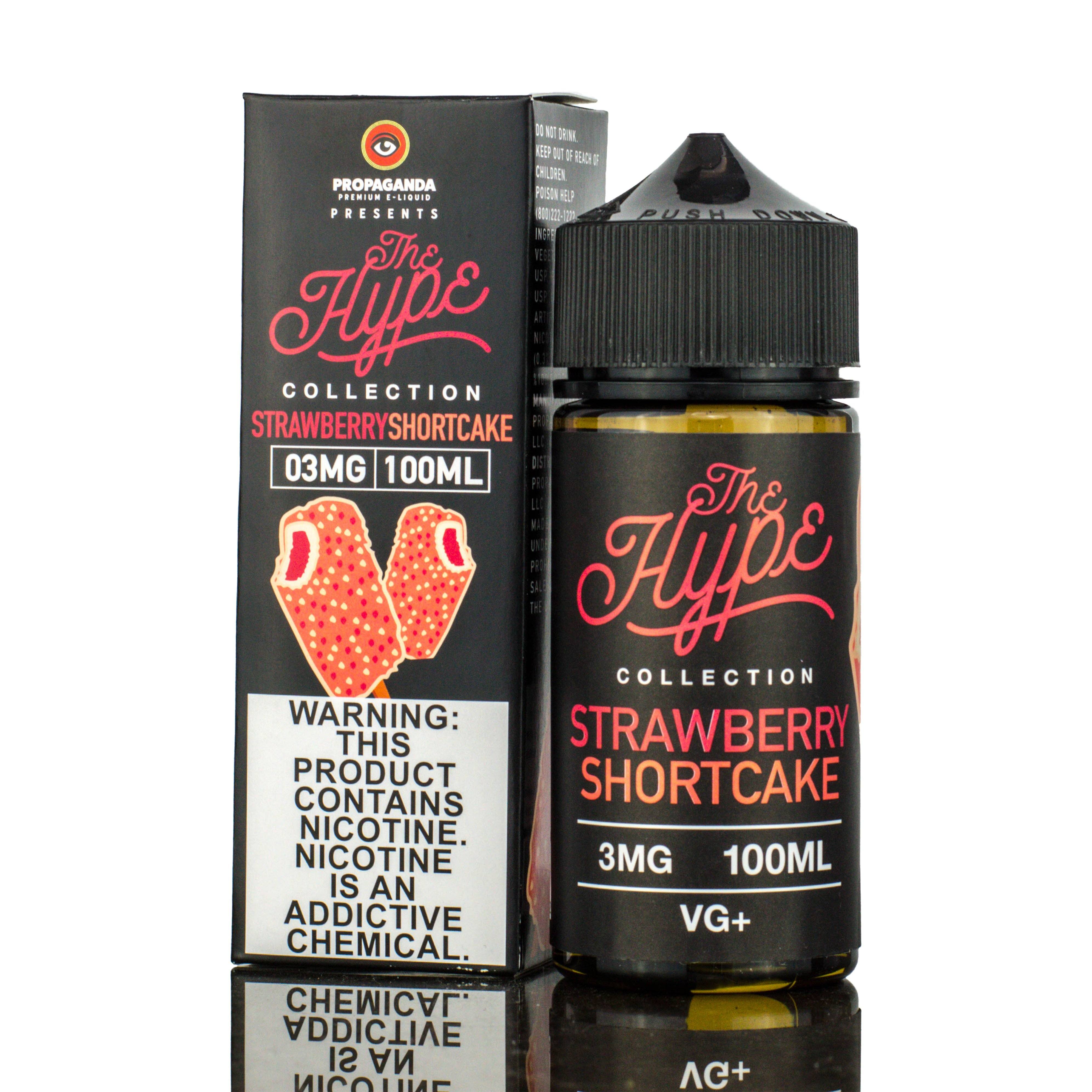 THE HYPE COLLECTION by PROPAGANDA eLiquid strawberry shortcake with packaging