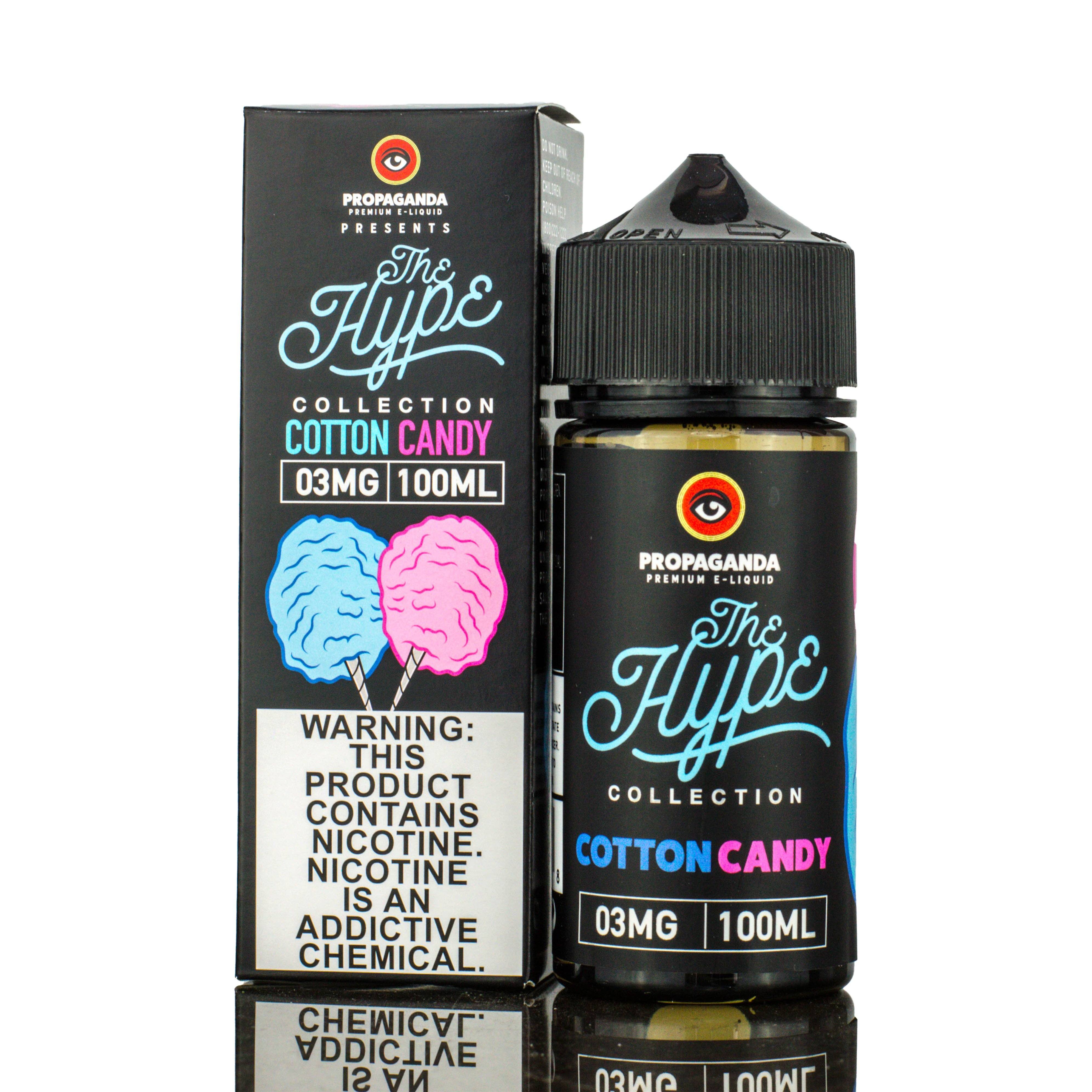 THE HYPE COLLECTION by PROPAGANDA eLiquid cotton candy with packaging