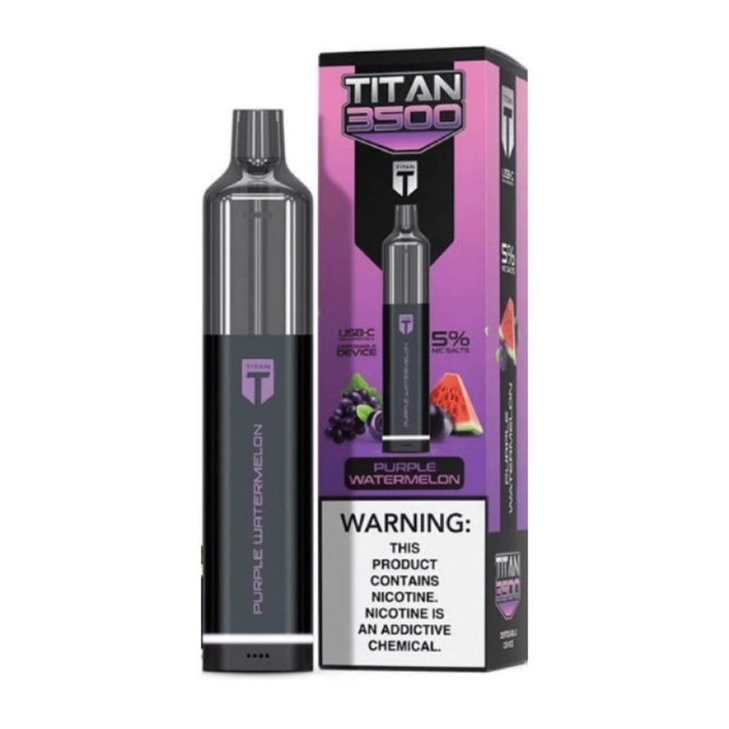 Titan Disposable | 3500 Puffs | 9mL Purple Watermelon with packaging