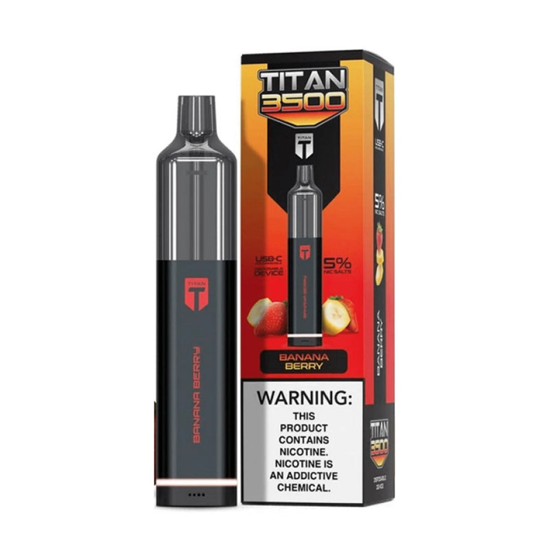 Titan Disposable | 3500 Puffs | 9mL Banana Berry with packaging