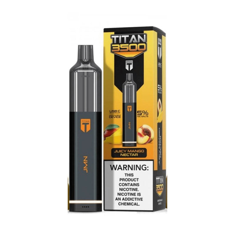 Titan Disposable | 3500 Puffs | 9mL Juicy Mango Nectar with packaging