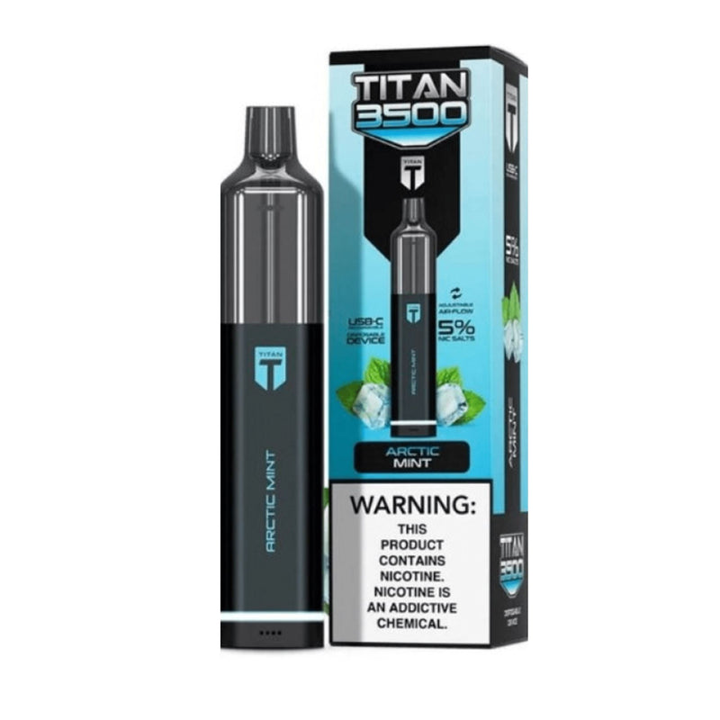Titan Disposable | 3500 Puffs | 9mL Arctic Mint with packaging