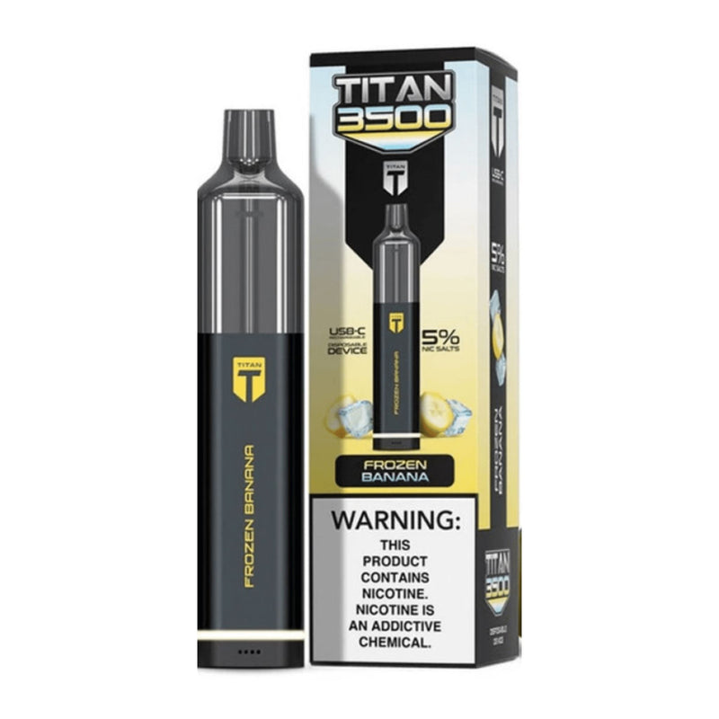 Titan Disposable | 3500 Puffs | 9mL Frozen Banana with packaging