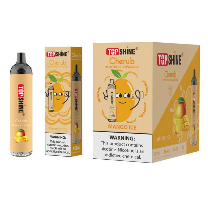 Topshine Disposable 4500 Puffs 10mL mango ice with packaging
