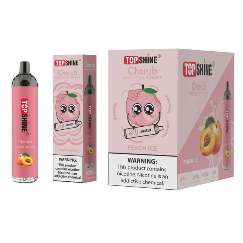 Topshine Disposable 4500 Puffs 10mL peach ice with packaging
