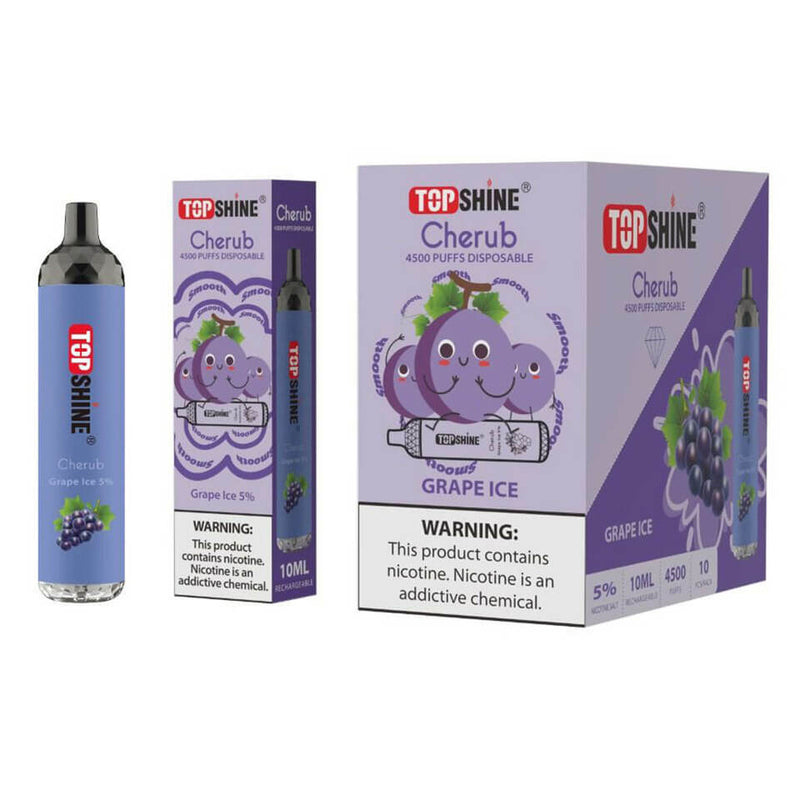 Topshine Disposable 4500 Puffs 10mL grape ice with packaging