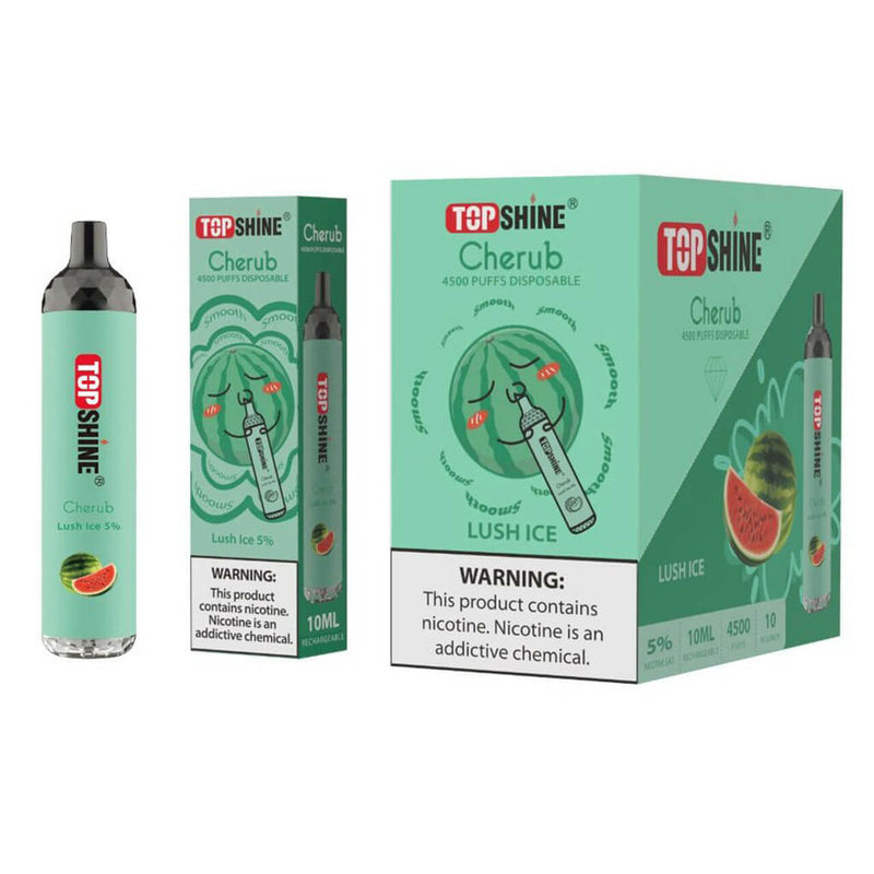 Topshine Disposable 4500 Puffs 10mL lush ice with packaging