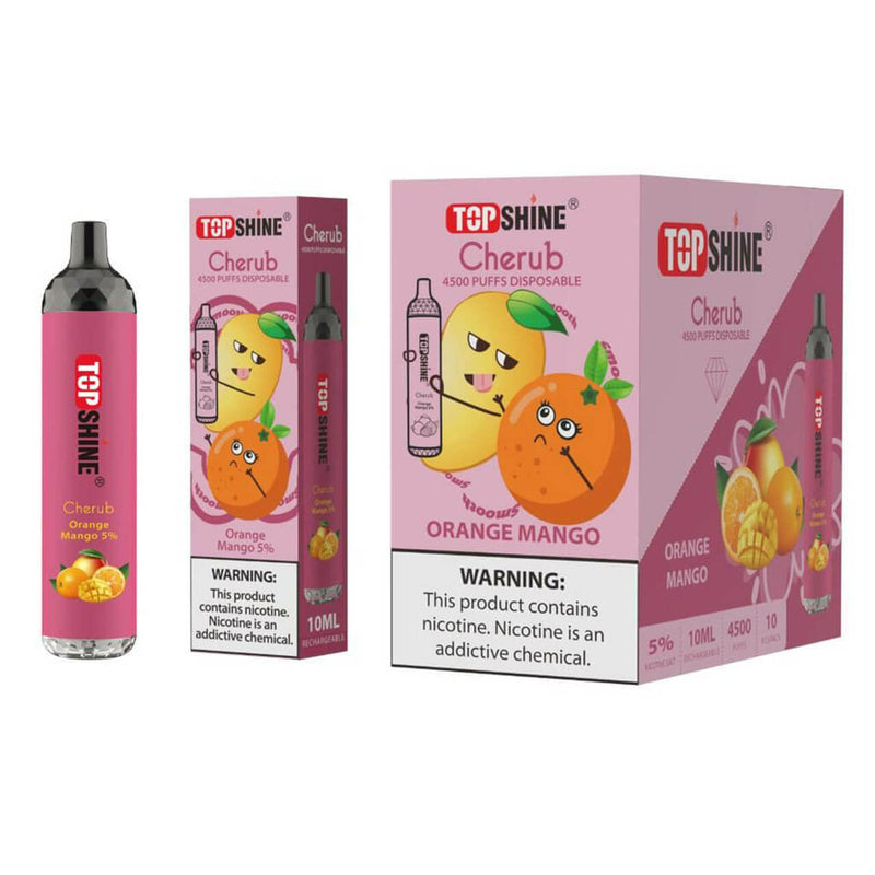 Topshine Disposable 4500 Puffs 10mL orange mango ice with packaging