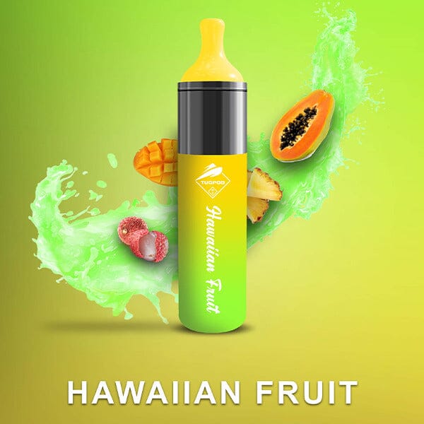 Tugpod EVO Disposable 4500 Puffs 10mL 50mg hawaiian fruit with background