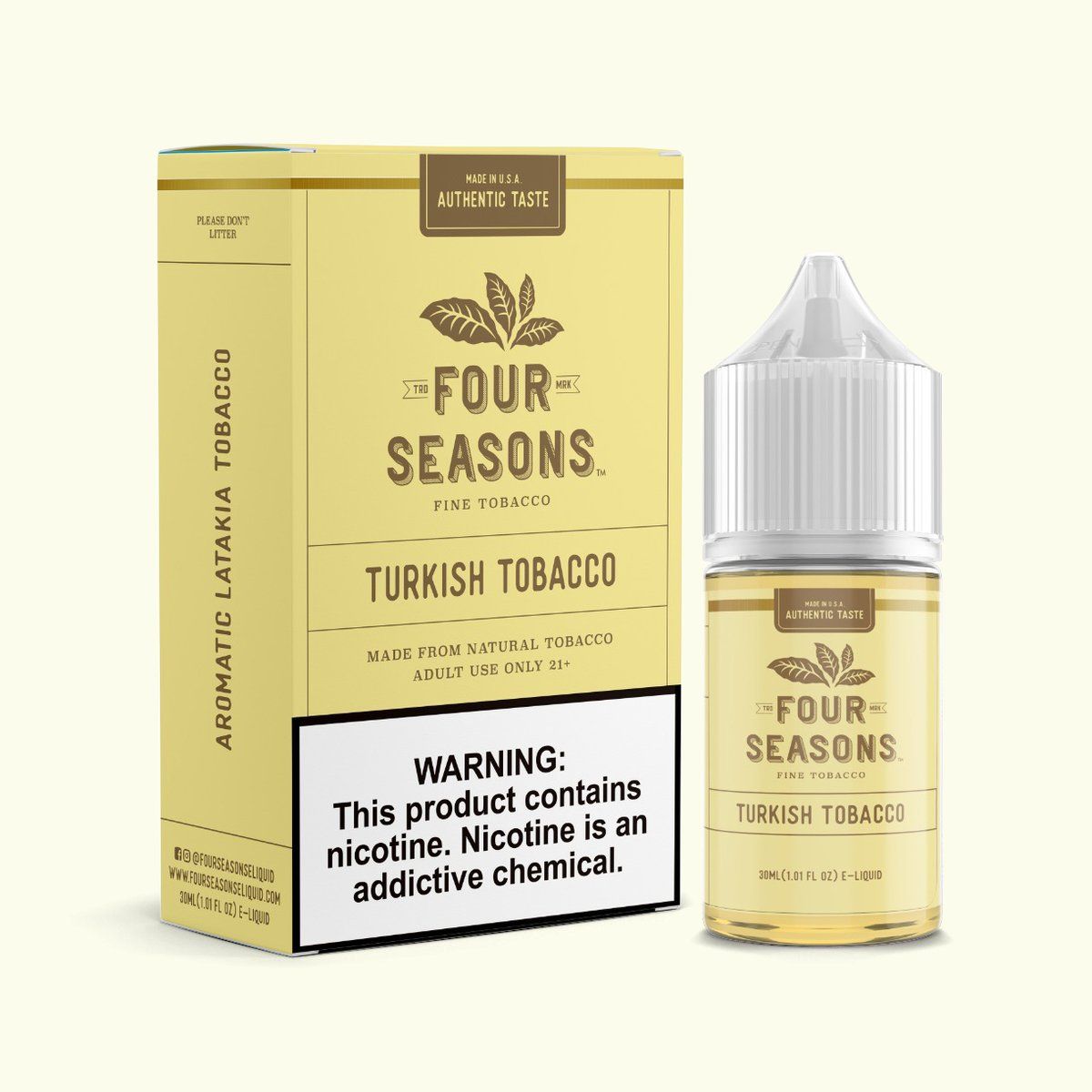 Turkish Tobacco by Four Seasons Free Base 30ML