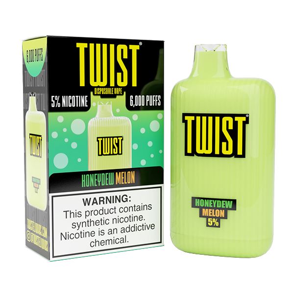 Twist Disposable 6000 | 15mL | 50mg Honeydew melon with packaging