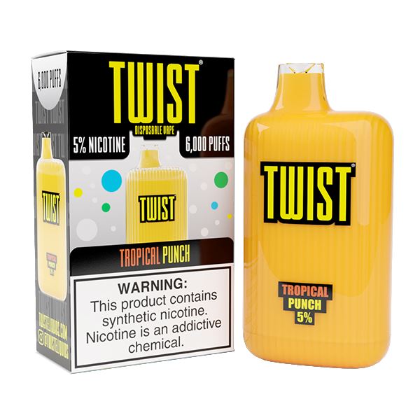 Twist Disposable 6000 | 15mL | 50mg tropical punch with packaging
