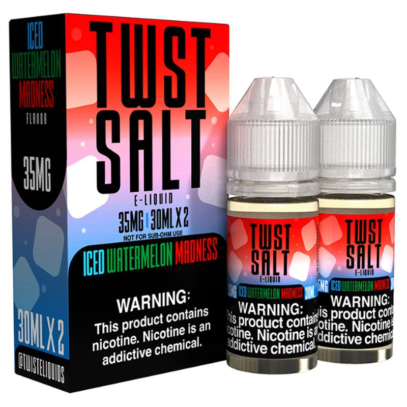 Red 0° (Iced Watermelon Madness) by Twist Salt E-Liquids 60ml with packaging