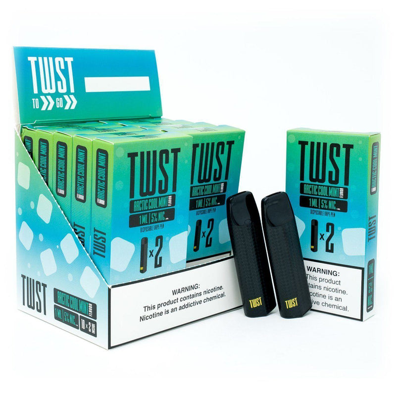 TWST E-liquids Disposable (2 Packs - Box of 10) arctic cool mint with packaging