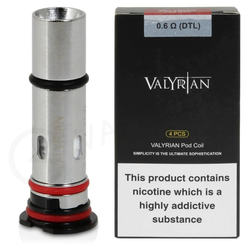 Uwell Valyrian Pod Replacement Coils (4-Pack) - 0.6ohm DTL with packaging