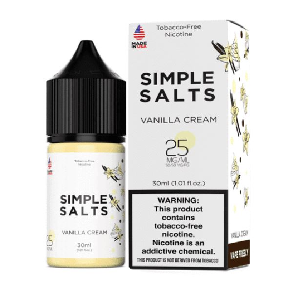 Vanilla Cream by Simple Salts E-Liquid with packaging