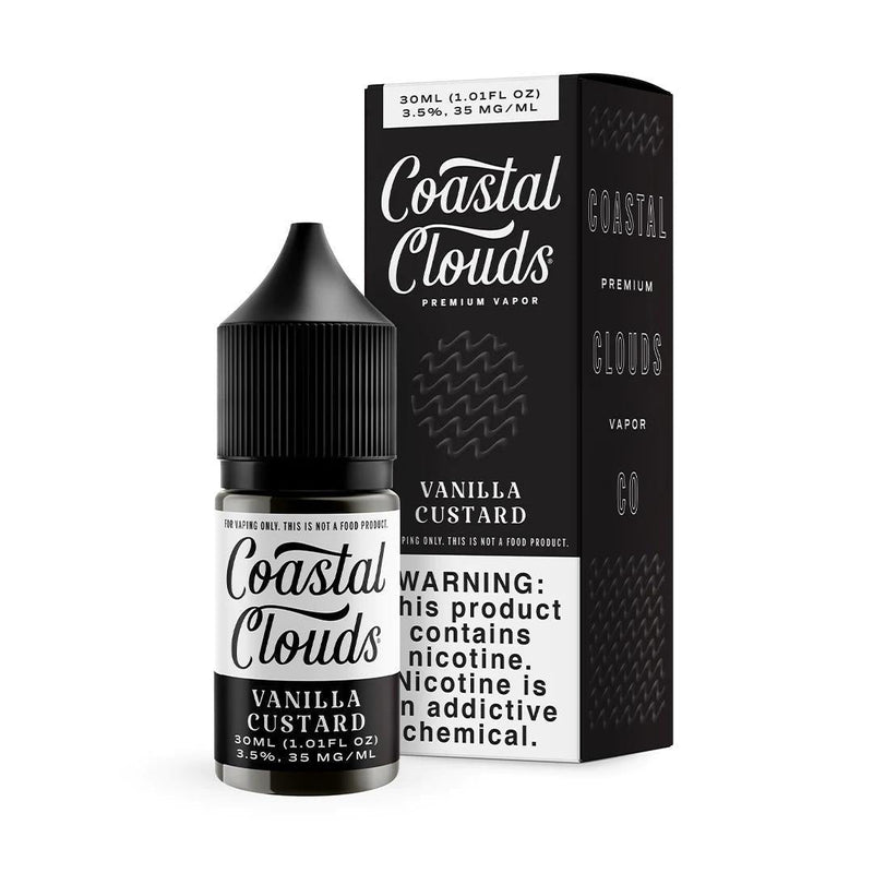 Vanilla Custard by Coastal Clouds Salt TFN E- Liquid with packaging