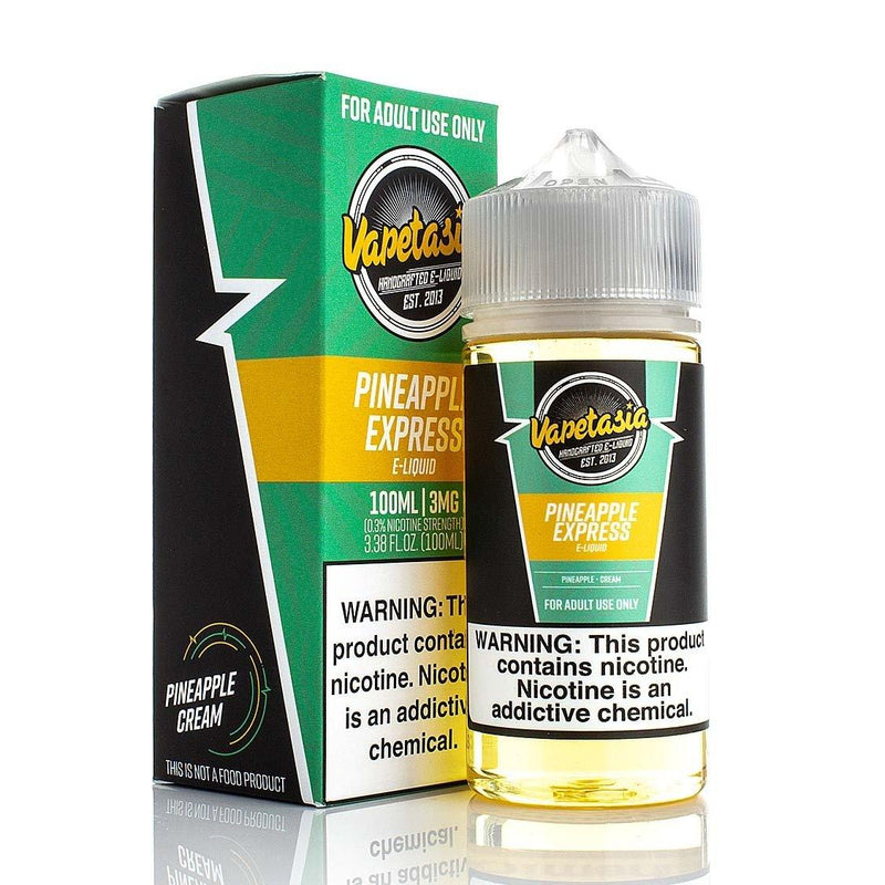  Vapetasia 100mL - Pineapple Express 00mg with packaging
