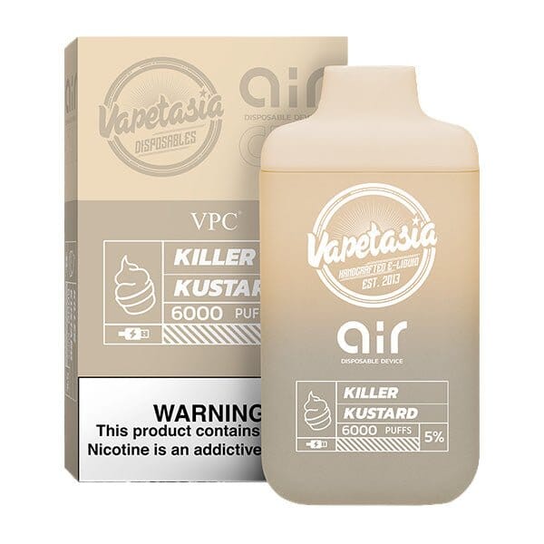 Vapetasia x Air Disposable 6000 Puffs | 11mL | 50mg killer custard with packaging