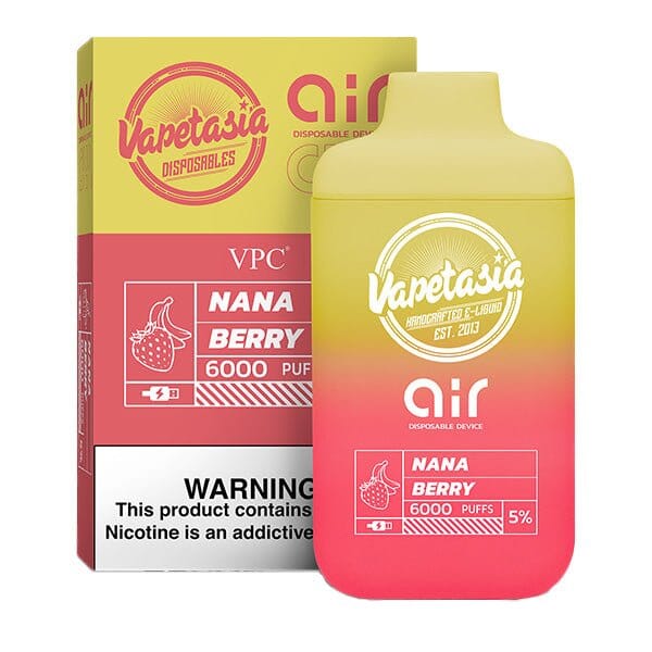 Vapetasia x Air Disposable 6000 Puffs | 11mL | 50mg nana berry with packaging
