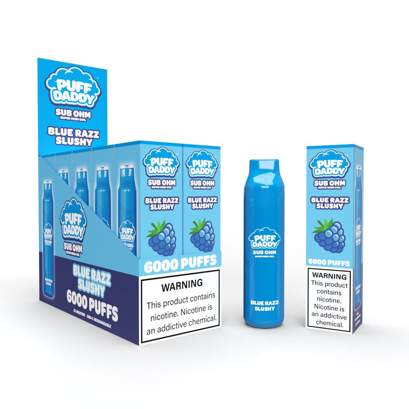 VDX Puff Daddy Disposable | 6000 Puffs | 14mL - Blue Razz Slushy with packaging