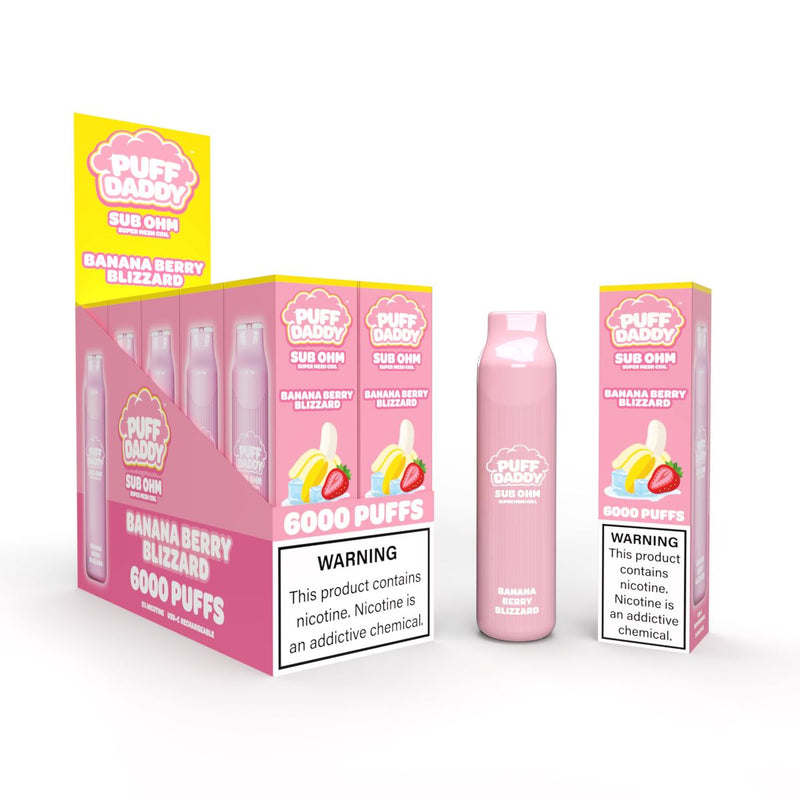 VDX Puff Daddy Disposable | 6000 Puffs | 14mL - Banana Berry Blizzard with packaging
