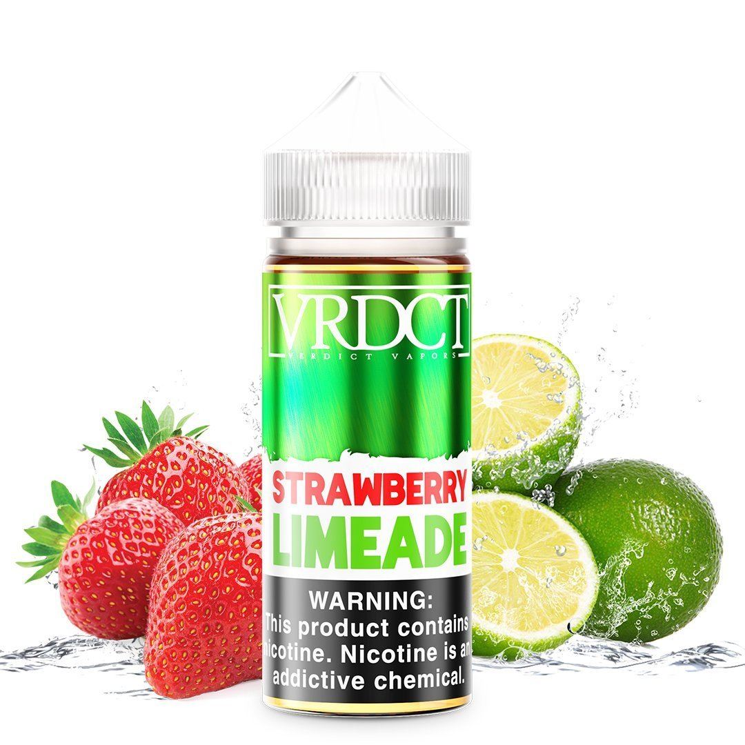 VERDICT | Strawberry Limeade 100ML eLiquid bottle with background