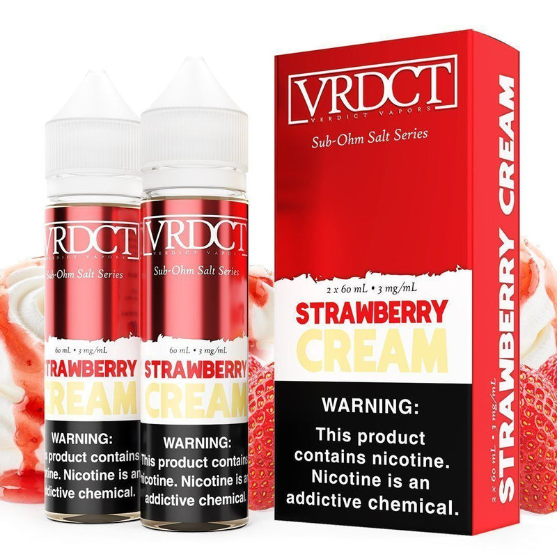 Strawberry Cream by VERDICT SUB OHM SALT SERIES E-Liquid 2X 60ml with packaging