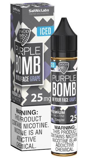 Iced Purple Bomb by VGOD SaltNic 30ml with packaging